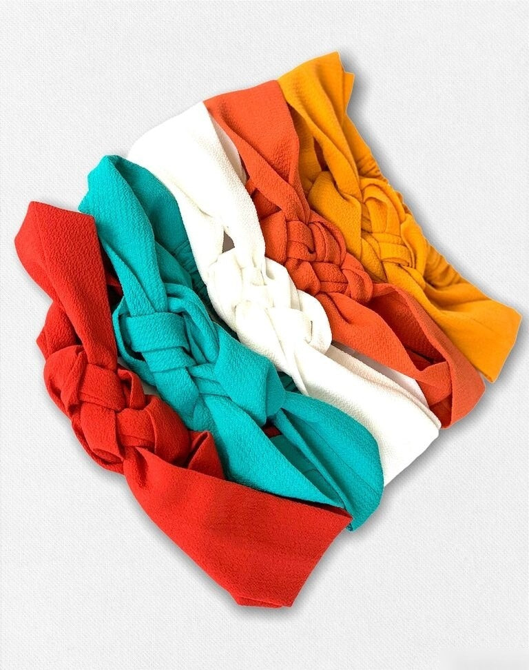 Juego de 5 diademas turbante en diferentes colores.