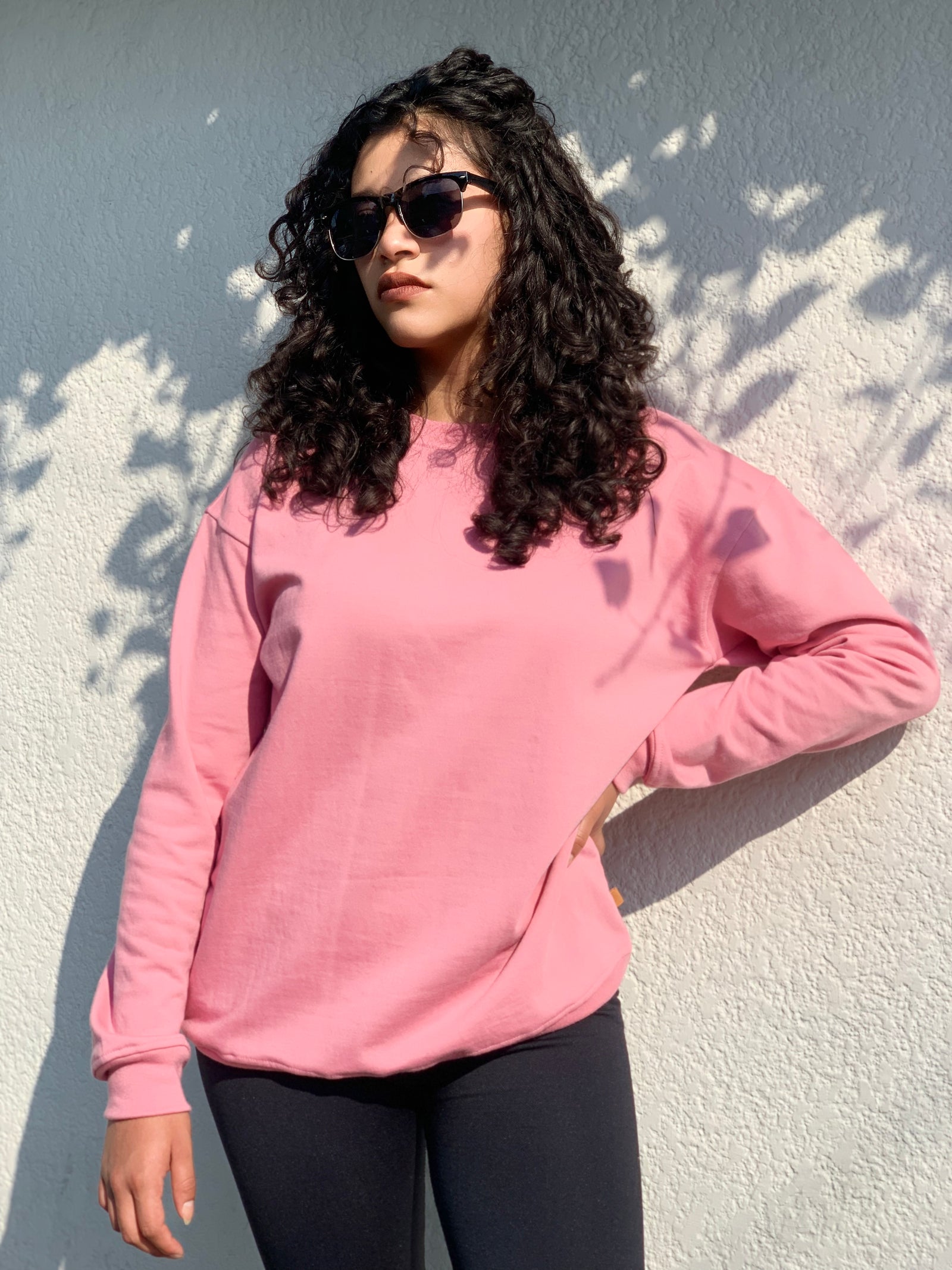 Sudadera oversized unisex color palo de rosa